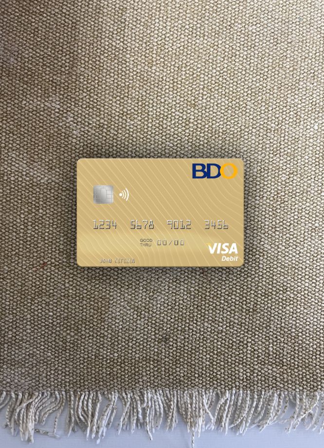 Download Philippines Banco de Oro visa debit card photolook front Photoshop template